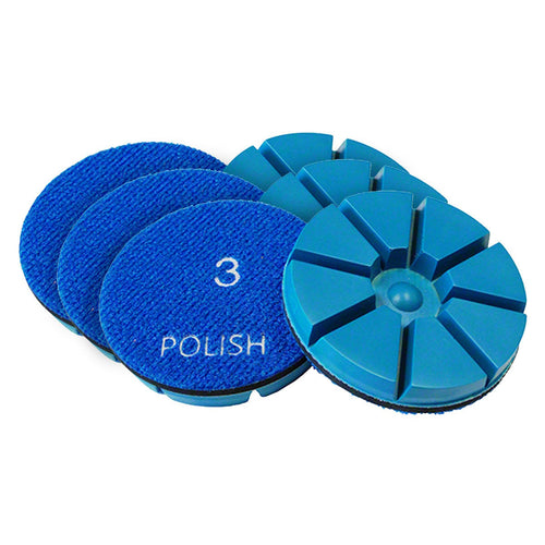 Pioneer Eclipse PowerPolish™ 3" Step #3 Polishing Discs for Decorative Floor Polishing & Restoration (1800 Grit) - 6 Pack Thumbnail