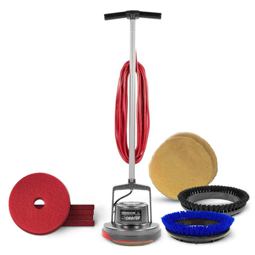 Oreck Orbiter Floor Buffer Carpet & Floor Scrubbing Package w/ Buffer, Brushes, Pads & Bonnets Thumbnail