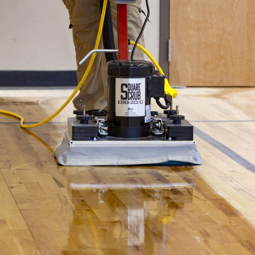 Refinishing a Wood Basketball Court with a Square Scrub EBG-20/C Floor Machine  Thumbnail