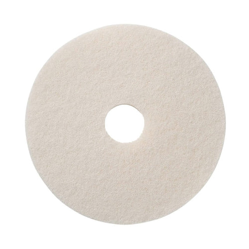 White Rotary Floor Machine Polishing Pad - 13 inch Diameter #401213 Thumbnail